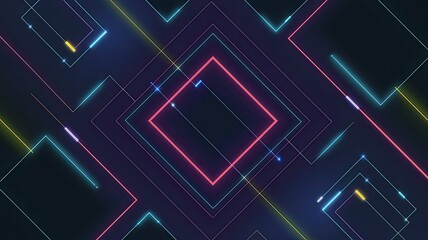 illustration of a grid of glowing neon lines