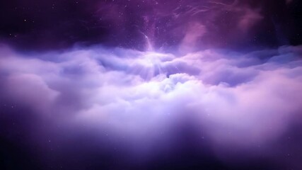 Poster - Ethereal Cloudscape in Deep Space With Vibrant Colors and Light Generative AI