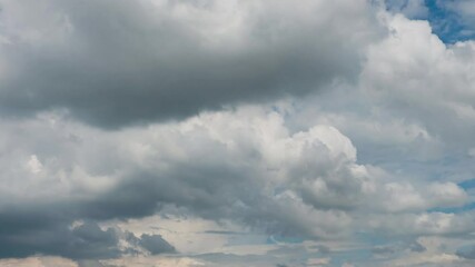 Wall Mural - blue sky with fluffy cloud time lapse on a sunny day 4k footage.