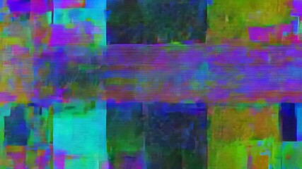 Poster - Colorful Digital Glitch Effect Showing Distorted Communication Signals Generative AI