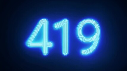 Poster - Blue Neon Countdown Timer Displaying a Number Generative AI
