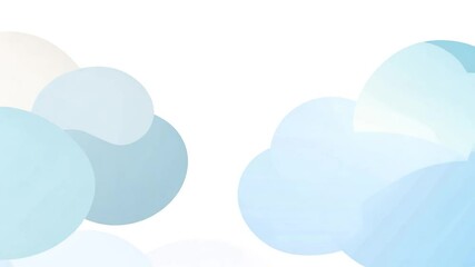 Poster - soft fantasy clouds drifting across a white background in animation generative ai