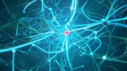 Poster - Neurons Sending Signals in Brain Animation Generative AI
