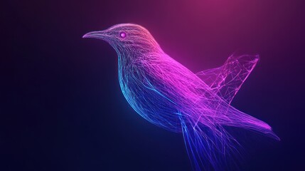 Wall Mural - digital bird in flight