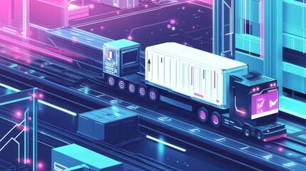 Poster - An AI system automating supply chain logistics, predicting demand, optimizing routes, and managing inventory to reduce costs and improve efficiency