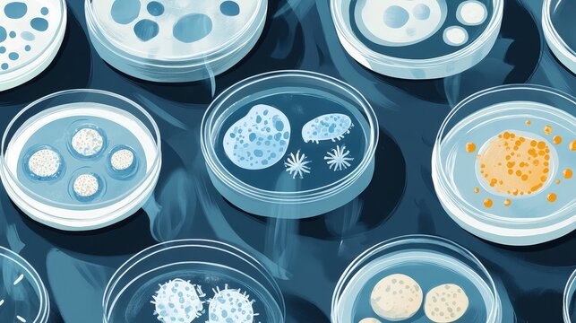 An illustration of how different environmental conditions, such as temperature and oxygen availability, affect bacterial growth