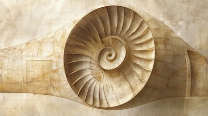 Aufkleber - An image of a complex mathematical structure like a mathematical spiral or golden ratio, visually demonstrating the harmony and beauty that math brings to art,