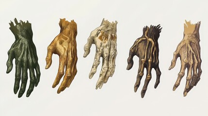 Poster - An infographic showing the evolution of the human hand, from primitive primate hands to modern human hands with opposable thumbs