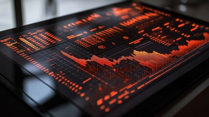 Poster - An interactive stock index table designed for day traders, showing real-time performance data from major stock markets.