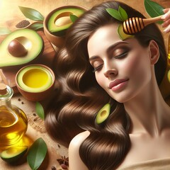 Poster - Avocado Oil Hair Treatment Rich in vitamins this oil restores sh