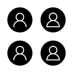 Poster - Login user avatar icon on black circle. Profile account sign symbol