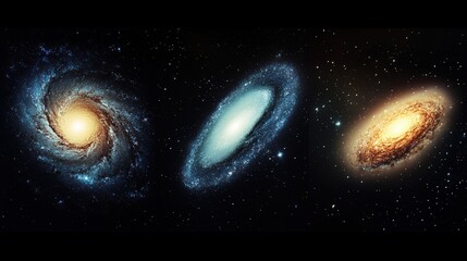 Wall Mural - the difference between spiral, elliptical, and irregular galaxies: discuss the key characteristics o