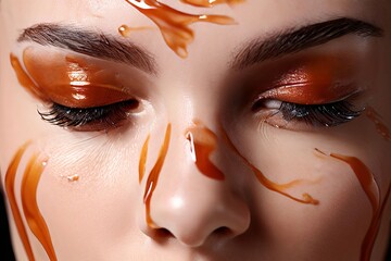Poster - detail of facial oil application pre makeup