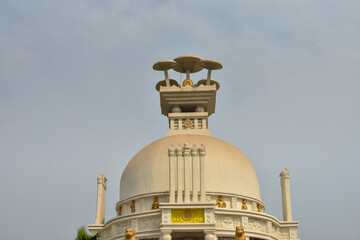 Dhauli or Dhauligiri Buddhist shrine built by King Ashok after the war of kalinga at Dhabalgiri, Odisha, India. Shanti Stupa. Dhauli Peace Temple