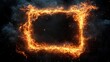 © azi - A fiery frame made of flames and smoke against a black background.