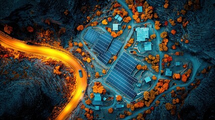Poster - Exploring the efficiency of solar energy panels captured in closeup on a clear day