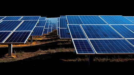 Poster - Reveal the intricate details of a solar farm in a light background with open spa standard design