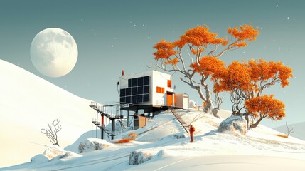 Poster - Harness ecofriendly energy by installing solar panels on hillside homes for a sustainable future