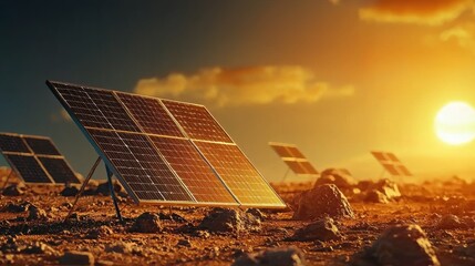 Aufkleber - Exploring the efficiency of solar fields beneath bright sunlight for sustainable energy production