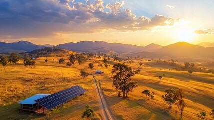 Aufkleber - Harnessing solar energy the impact of solar panels on rural landscapes and sustainable living