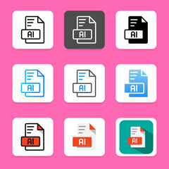 Poster - Set document file design icon. extension, format, files type. can be used for website, ui and mobile app.