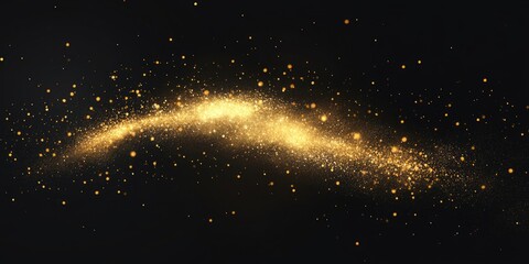 Wall Mural - Gold dust on black background