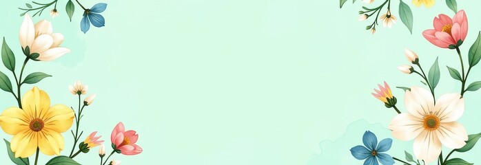 Poster - A green background with a flowery border