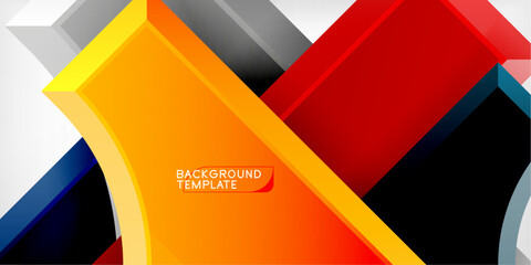 Poster - Geometric design abstract background - circles and triangles