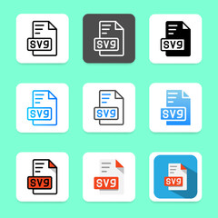 Poster - Set svg file type icon. Can be used for website, UI and mobile app interfaces.