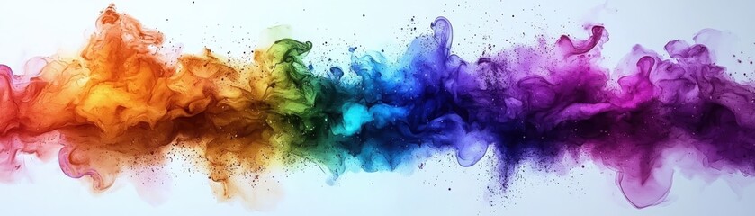 Poster - Create a stunning artwork featuring delicate watercolor gradient pastel rainbow tones with fluid blending effects
