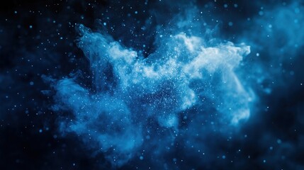 Wall Mural - Abstract Blue Nebula with Stars