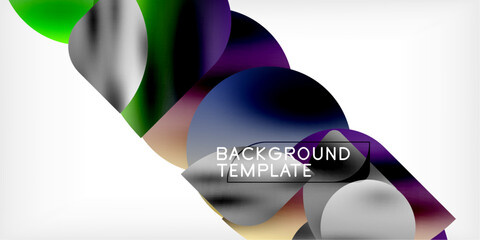 Fototapete - Color geometric shapes background shadow circles