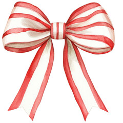 Wall Mural - whimsical Christmas bow with red and white stripes, perfect for festive decorations and holiday crafts. This charming design adds cheerful touch to any celebration