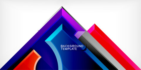 Poster - Geometric design abstract background - circles and triangles