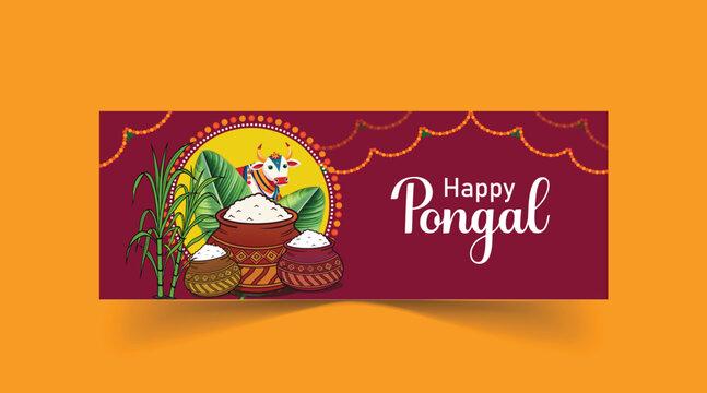 Happy pongal Social media banner template