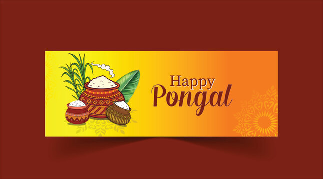 Happy pongal Social media banner template