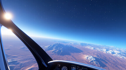 Wall Mural - 3d planet earth in space universe satellite view with shiny star dark blue technology science backgr