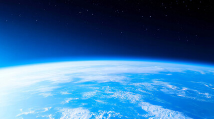 Wall Mural - 3d planet earth in space universe with shiny star dark blue technology science background with copy 