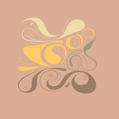 Fototapete - A minimalist digital abstract artwork featuring swirling lines and pastel colors creating a visually interesting design.