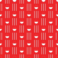 Wall Mural - seamless red and white vintage textile rounds and stripes pattern vector