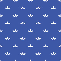 Wall Mural - seamless blue and white vintage petals floral textile pattern vector