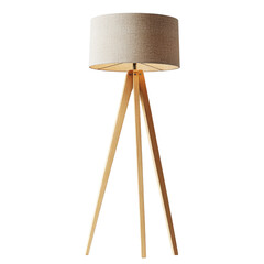 Poster - Modern beige floor lamp with fabric shade