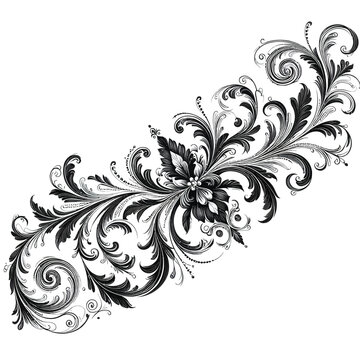 Elegant border with filigree patterns in the corners and delicate swirl accents vector