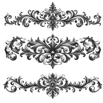 Elegant border with filigree patterns in the corners and delicate swirl accents vector