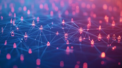 Abstract social network background with interconnection