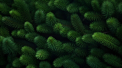 Wall Mural - fir branches green needle abstract background christmas texture. horizontal composition.