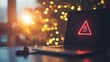 © NorthStar Creations - Laptop with a Red Neon Lock Icon on the Screen, Blurred Christmas Lights in the Background, security, online safety
