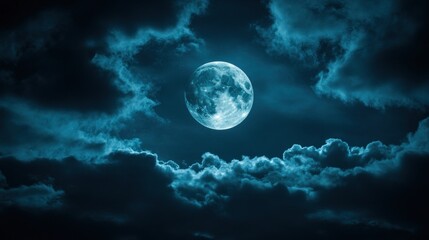 Wall Mural - Full Moon in a Night Sky
