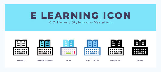 Poster - Elearning symbol. vector icon symbol. logo illustration. vector graphics