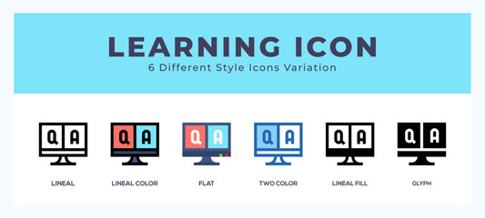 Poster - Learning icons set. Different style of icons simple vector illustration.
